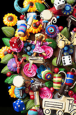 Clay tree of life from Metepec Mexico