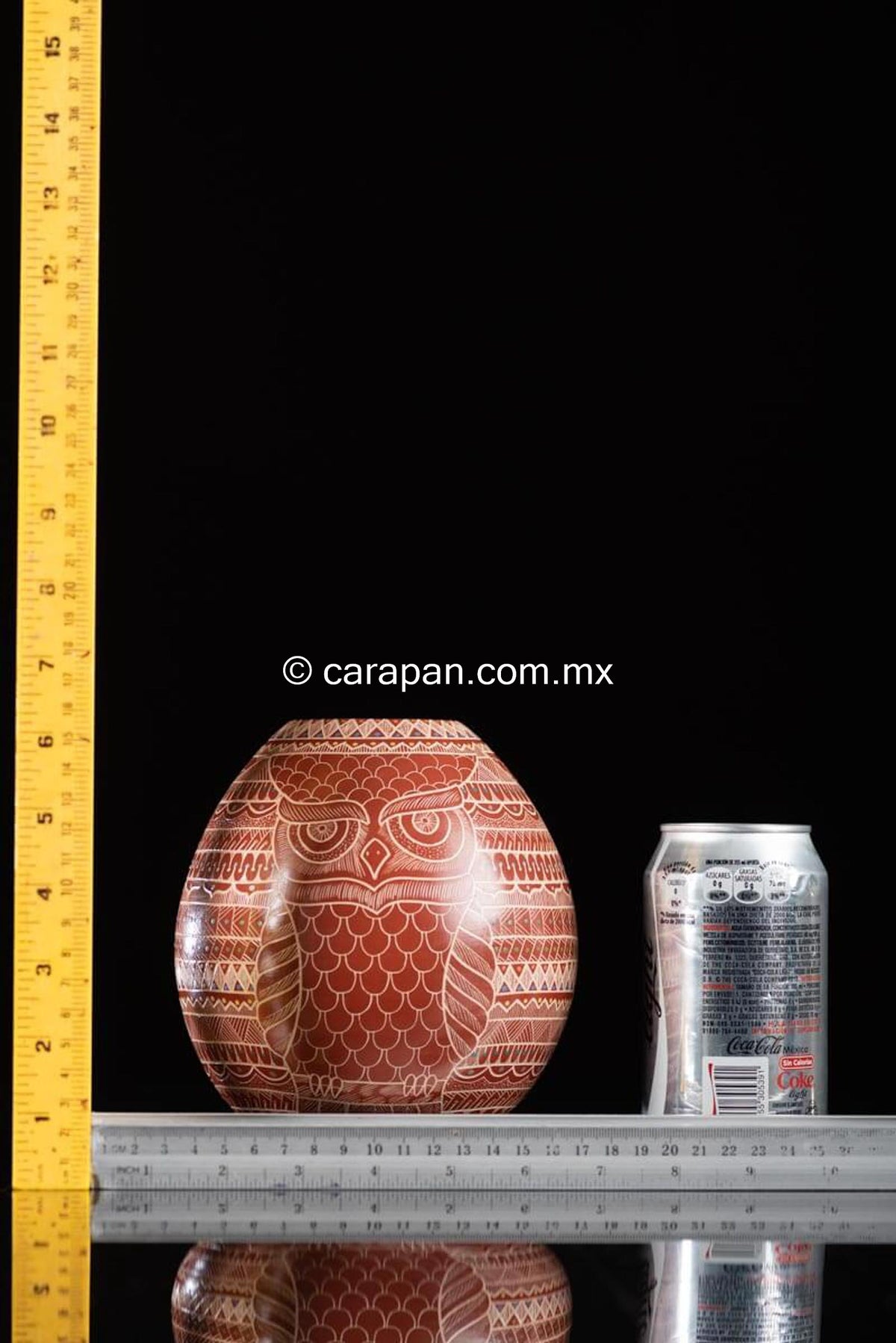Mata Ortiz Ceramic Pot with Owls Sgraffito Technique