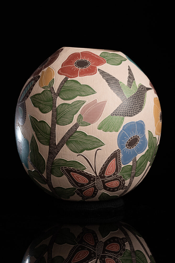 Mata-ortiz-pot-with-flowers-and-birds