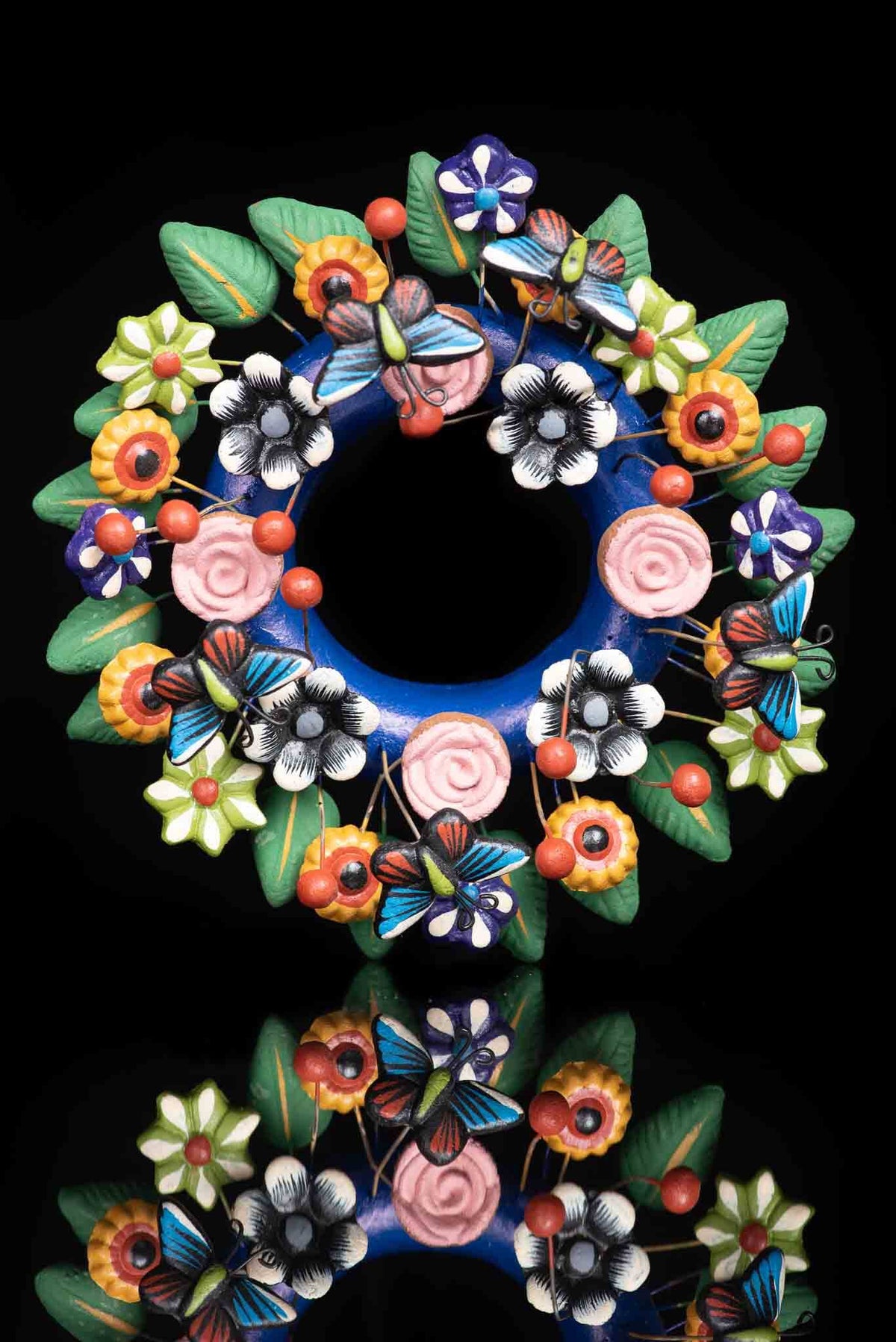 Clay Crown With Flowers & Butterflies to Wall Hang