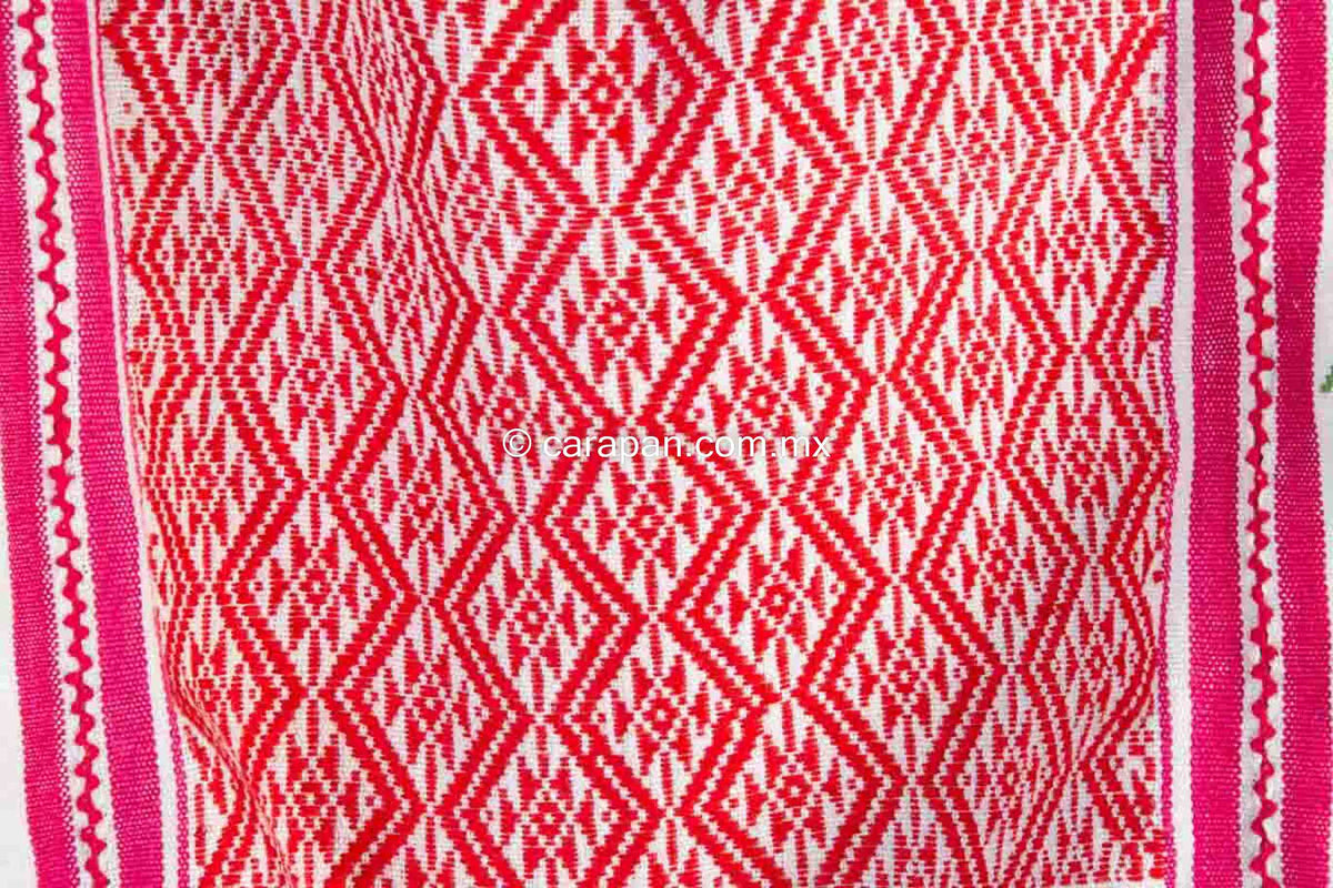 Mexican Indigenous Textile Huipil with Mexicos Flag Colors Green, Red and White
