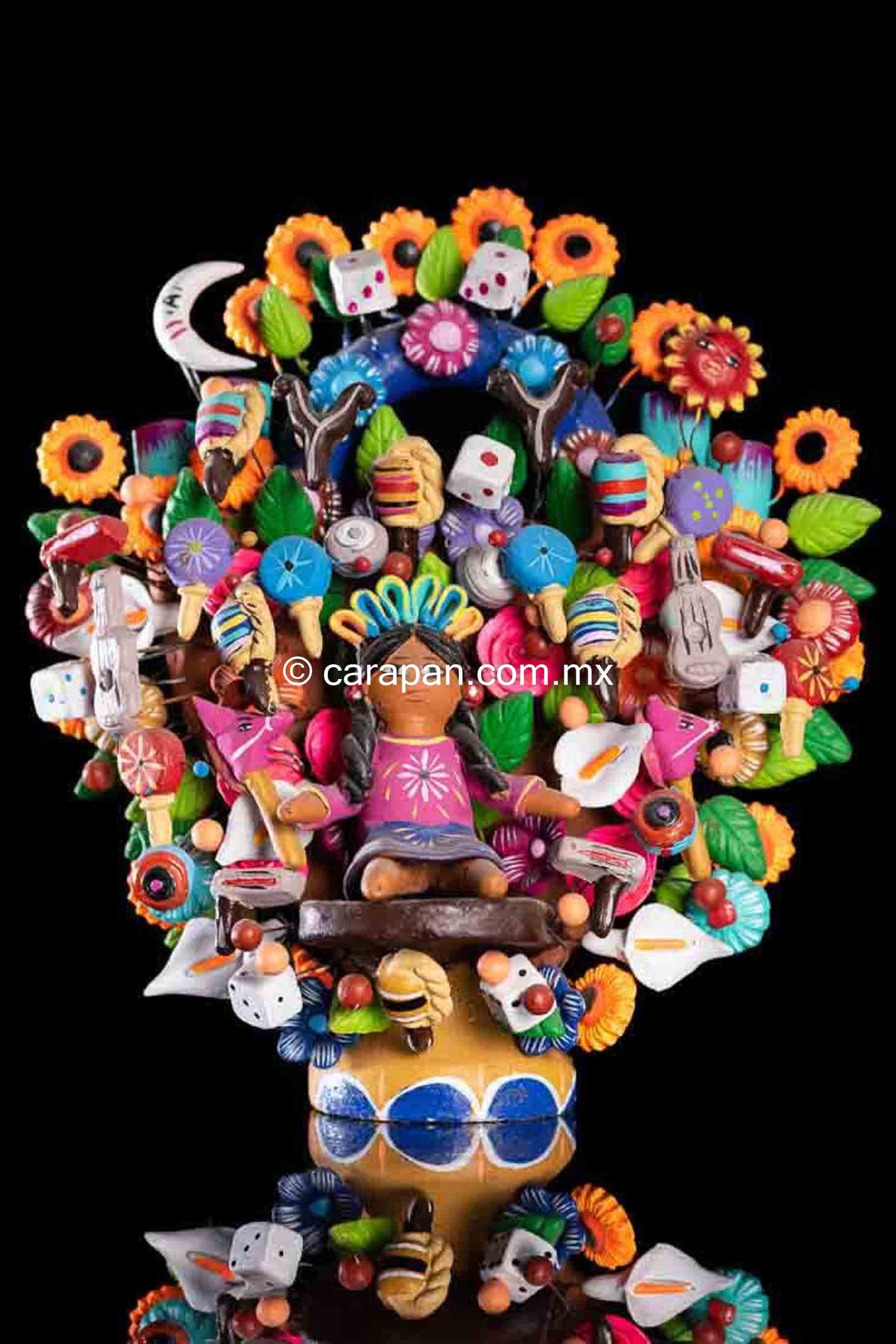 Mexican Toys Clay Tree of Life Metepec Pottery