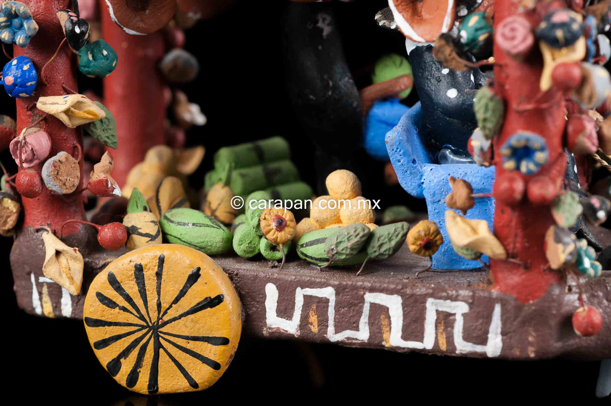 Clay fruit sellers from Michoacan Mexico