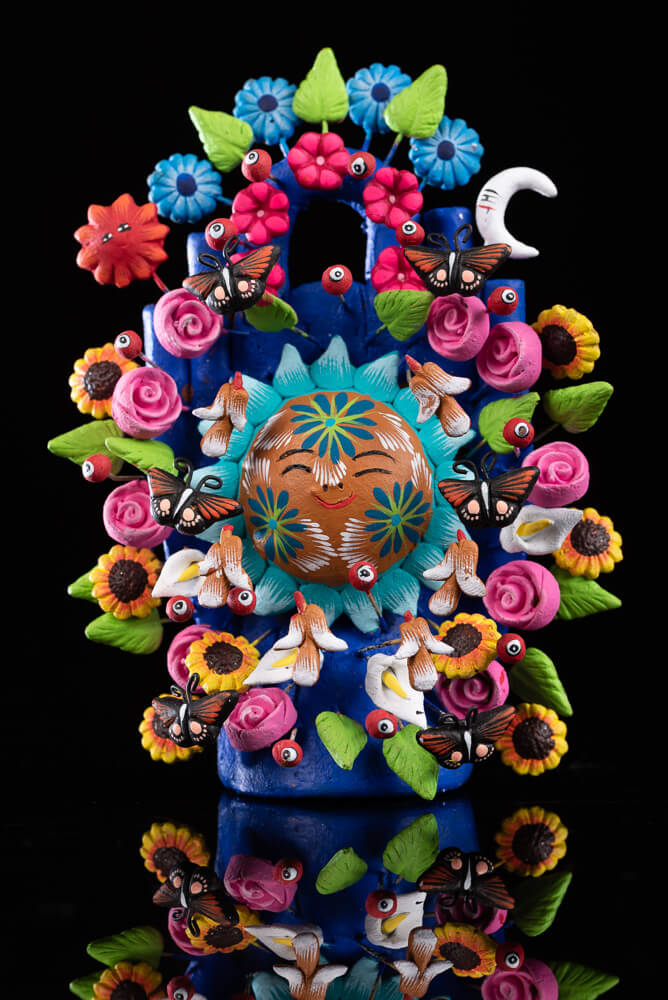 Miniature-Mexican-Tree-of-Life-With-Sun-Folk-Art