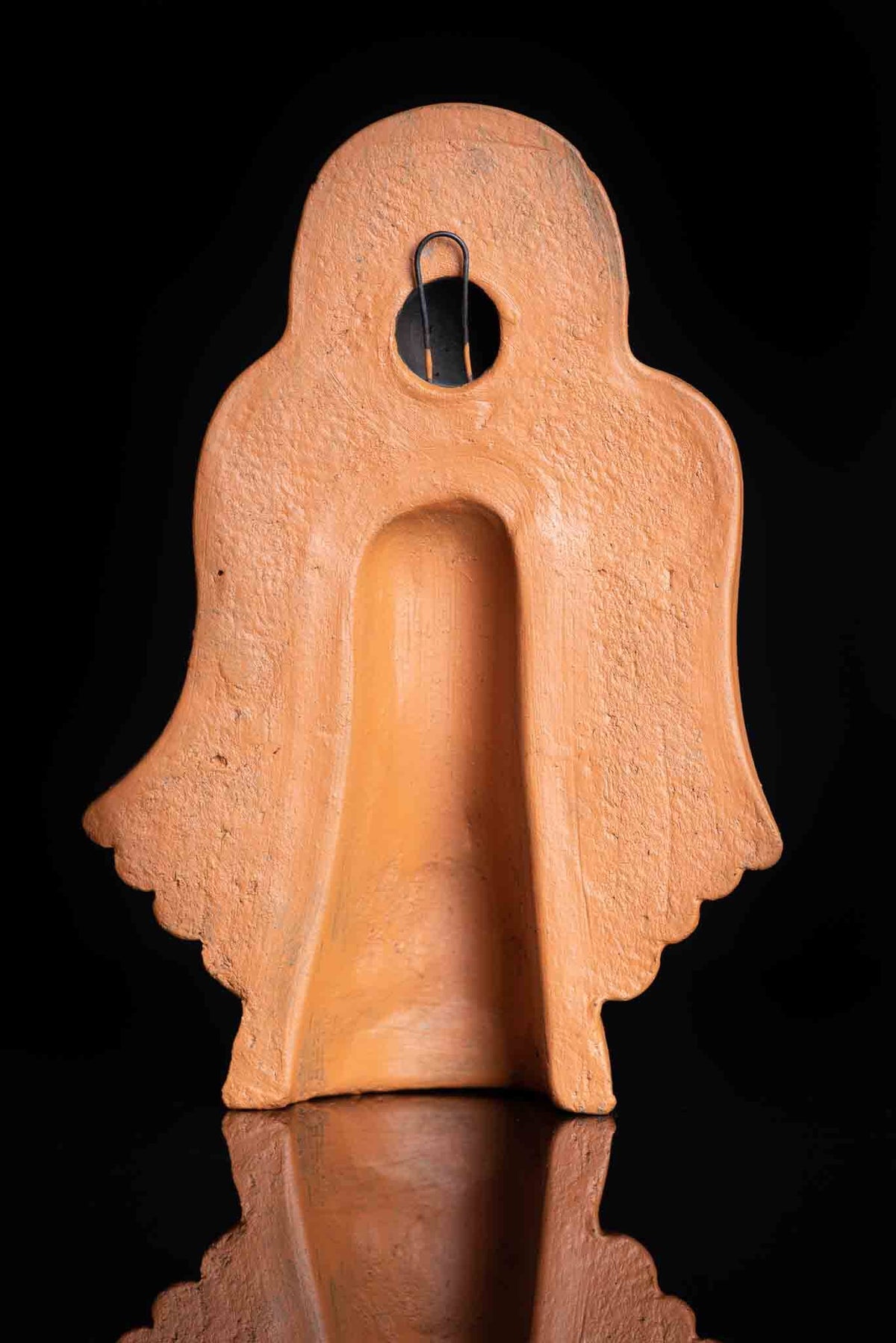 Natural Clay Angel playing Accordion wall hanging or table back