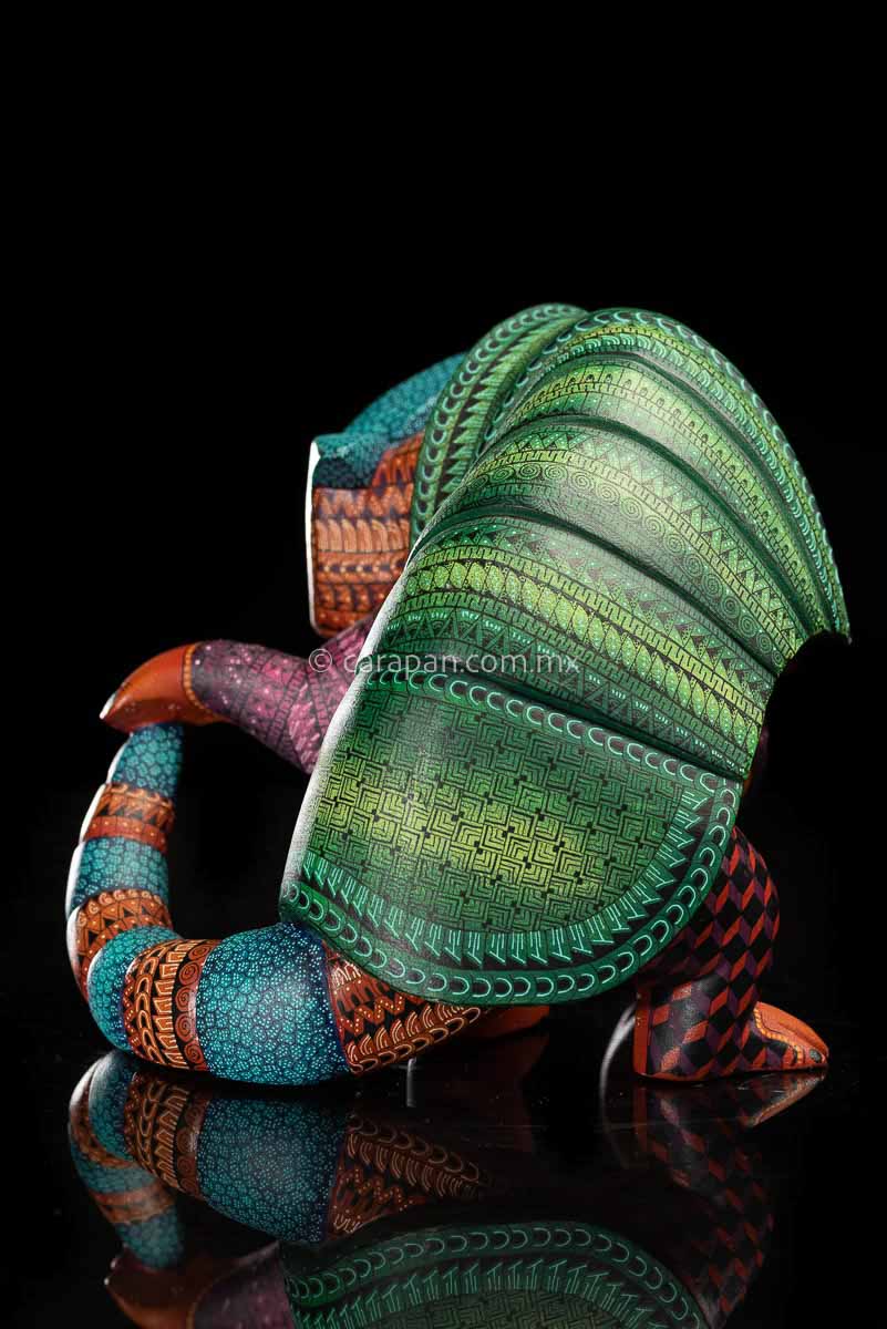 Owl Armadillo fusion Alebrije Oaxacan Wood Carving by Mexican Artist