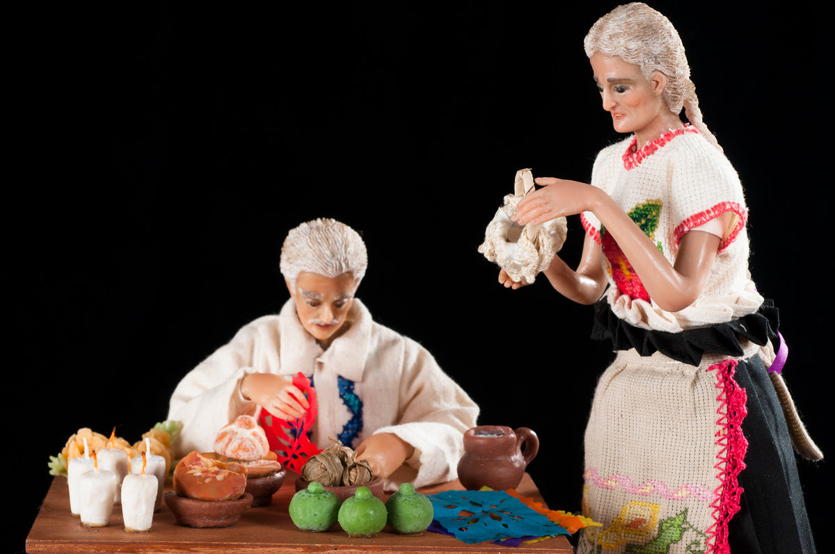 Wax day of the death sculpture from Michoacan Mexico