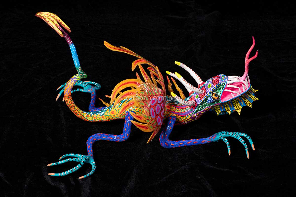 Big Paper Mache Alebrije Mexican Dragon