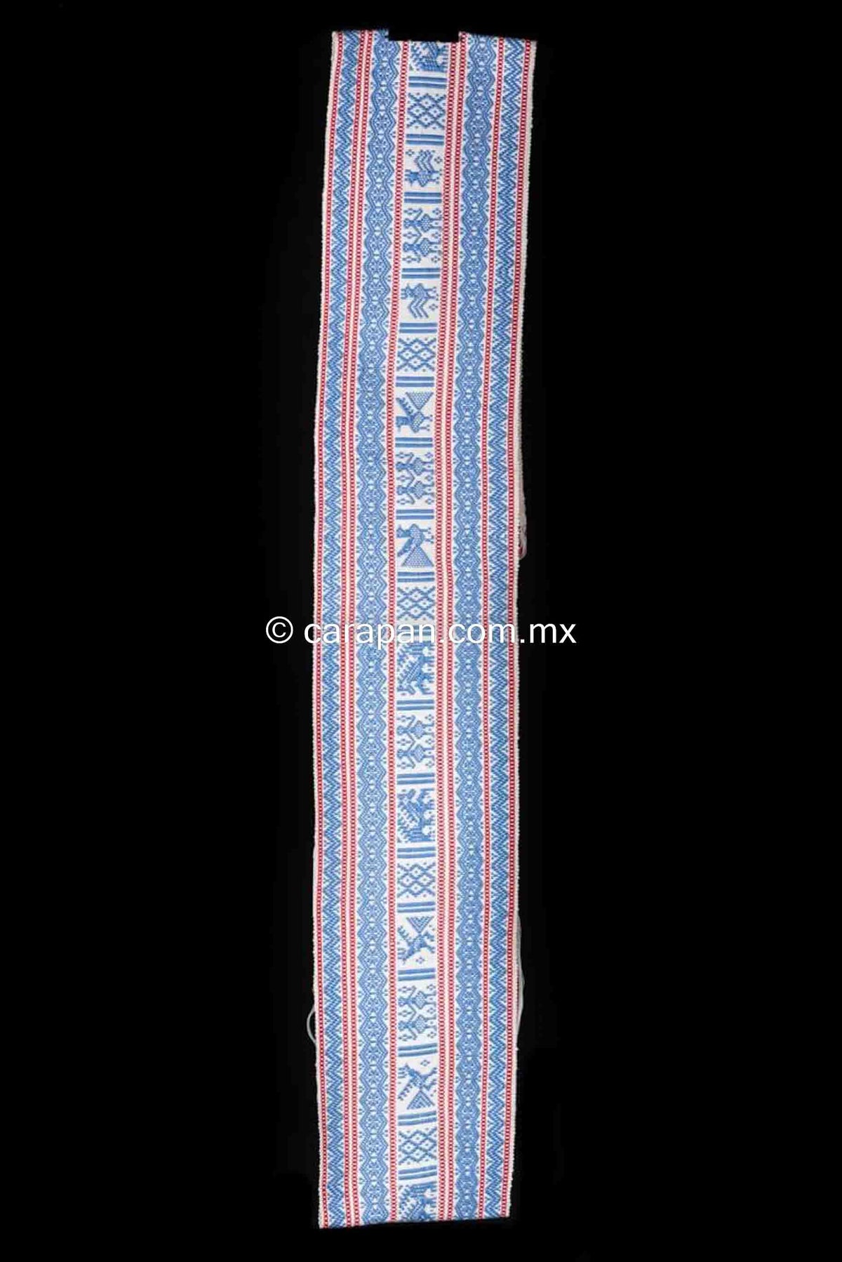 Purepecha Indigenous Belt Award Winning Textile Art Back Strap Loomed Close Up Pattern