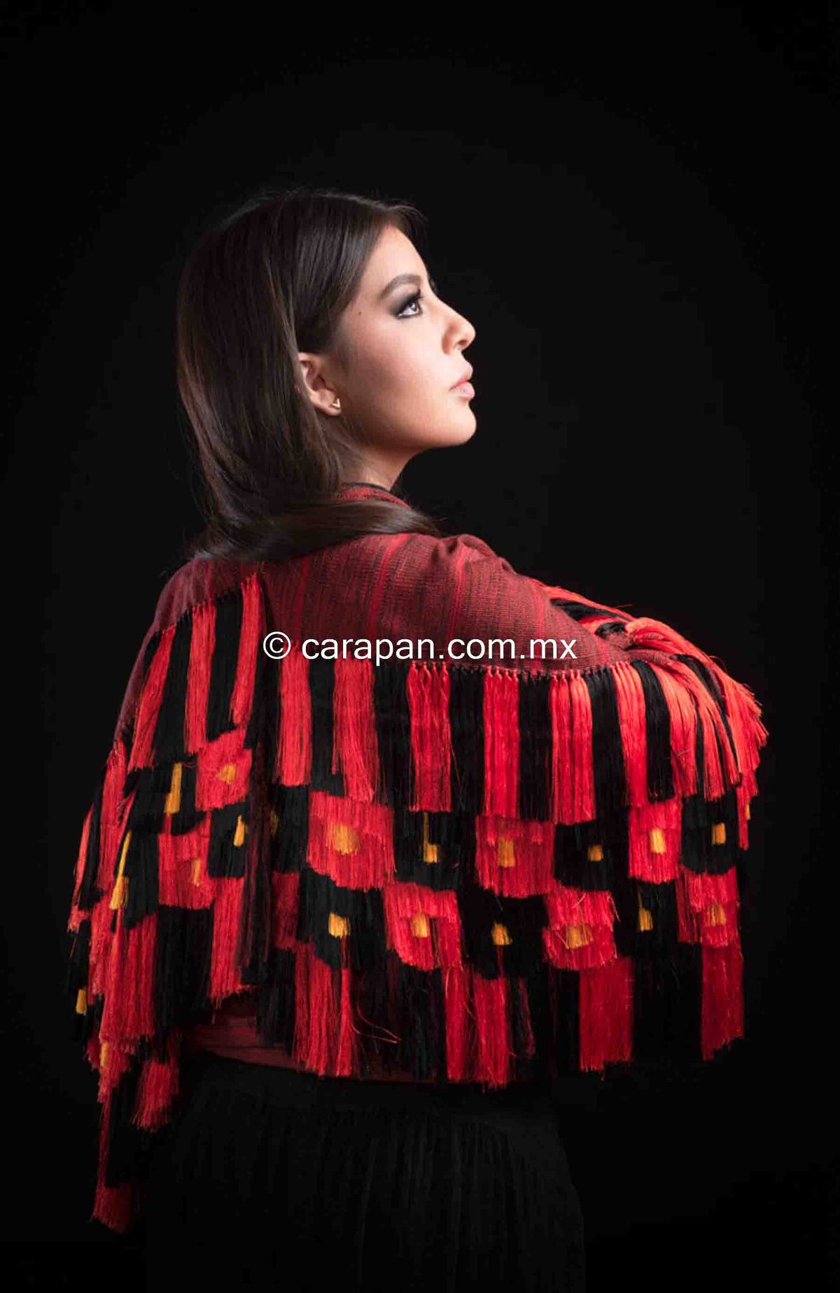 Black & Red Shawl Fine Mexican Indigenous Textile