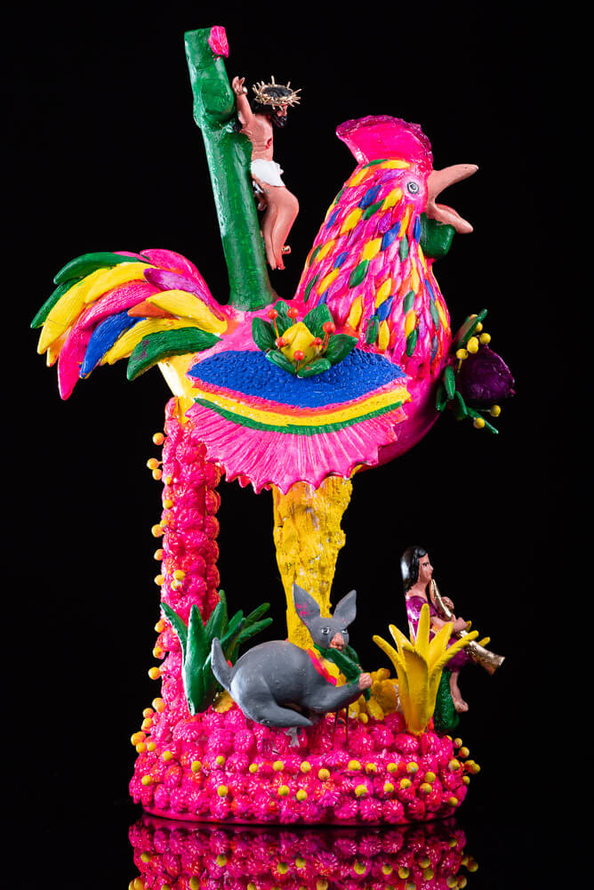 Awarded Rooster by Metepec pottery master Alfonso Soteno