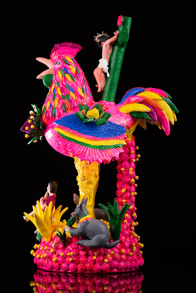 Awarded Rooster by Metepec pottery master Alfonso Soteno