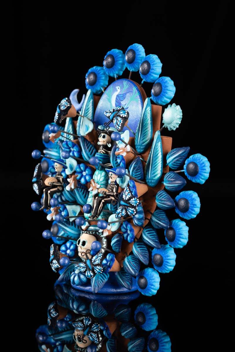 Small Day of the Dead Catrina Clay Tree of life Mexican Pottery Art