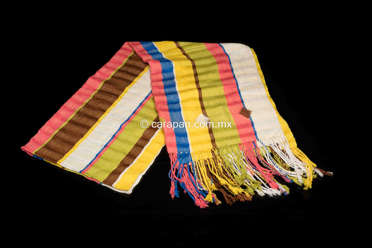 Striped rebozo shawl from Chiapas Mexico