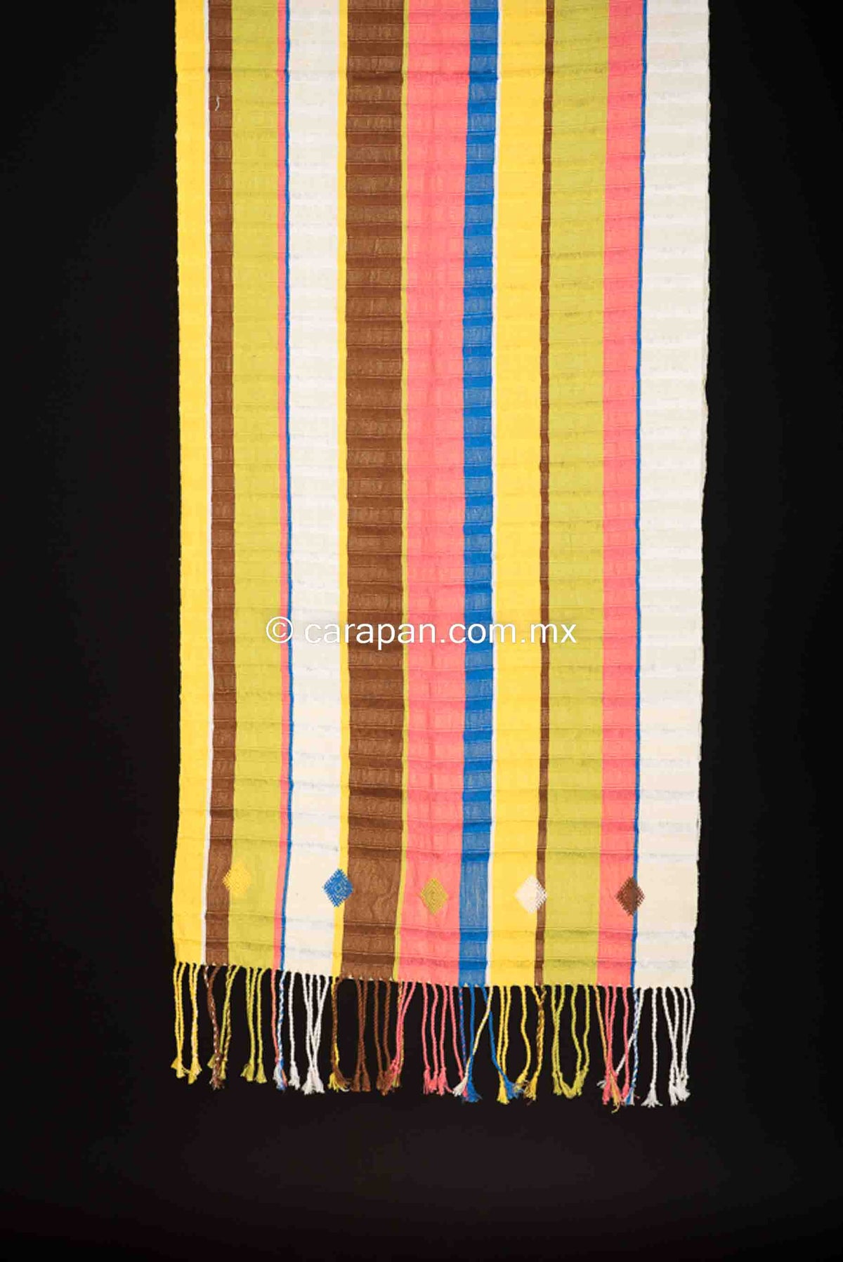 Striped rebozo shawl from Chiapas Mexico