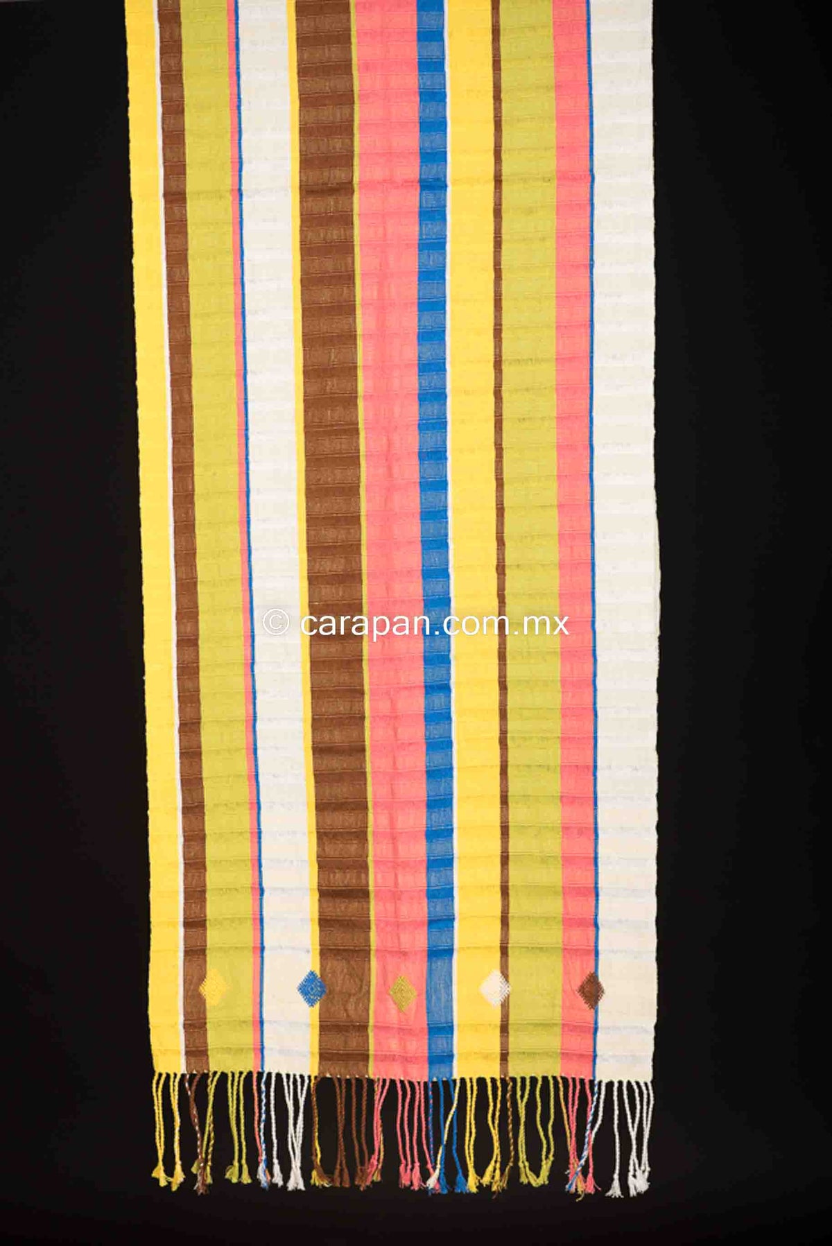 Striped rebozo shawl from Chiapas Mexico