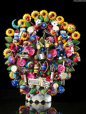 Clay tree of life from Metepec Mexico