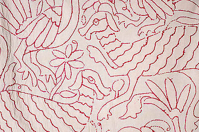 FUCSIA TABLE RUNNER OTOMI TEXTILE HAND EMBROIDERED MEXICAN FOLK ART