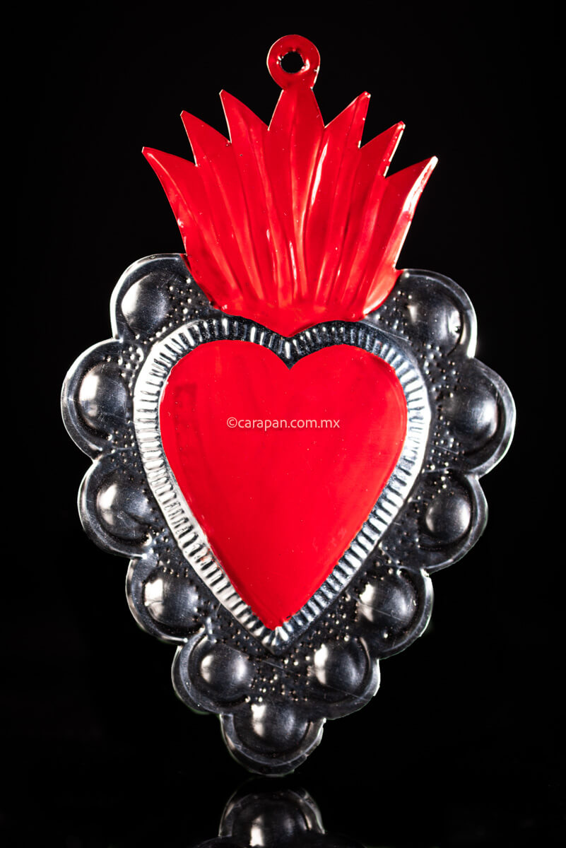 Oaxacan Tin Art Heart Mexican Folk Art