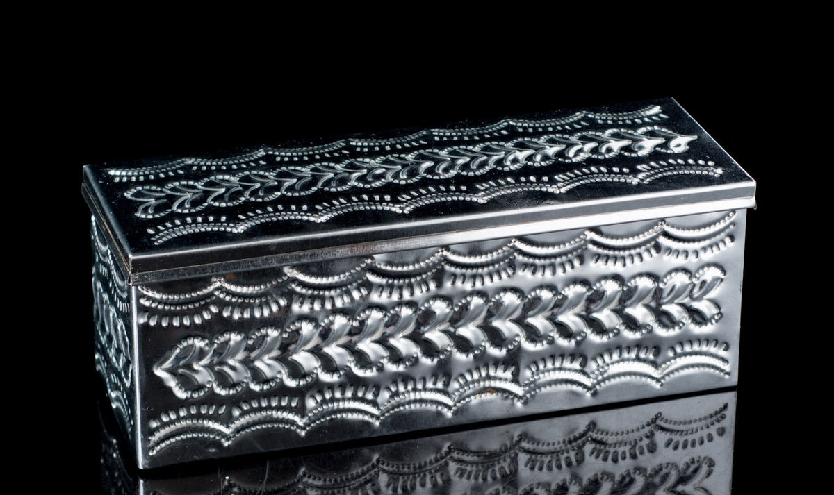 Oaxacan Tin Art Chiseled Box Mexican Folk Art