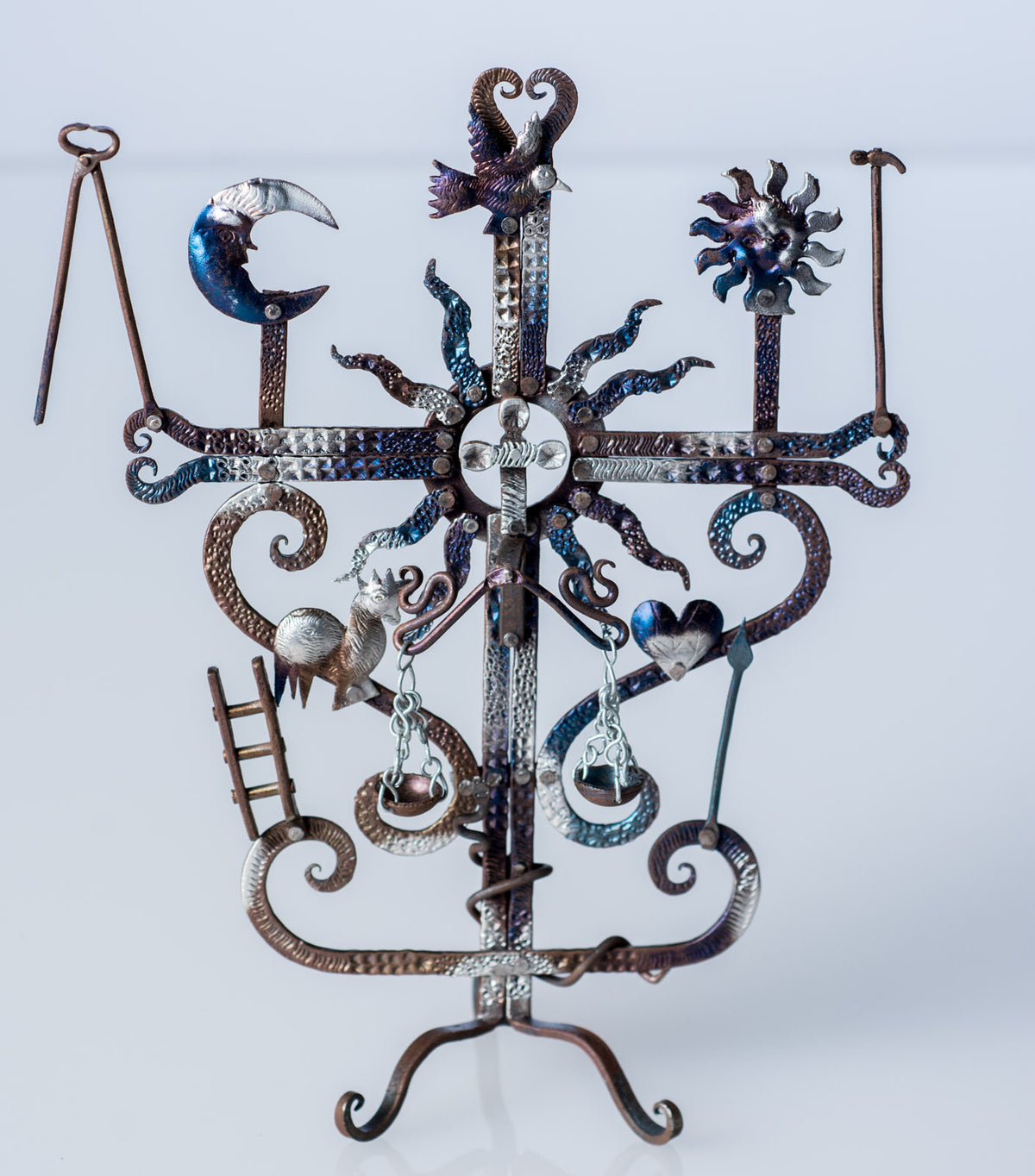7" CROSS WITH BASE BY MASTER OF FOLK ART GUADALUPE HERMOSILLO