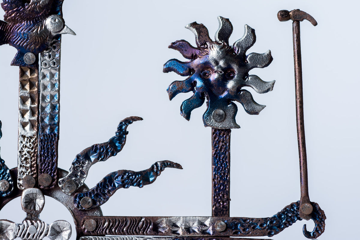7" CROSS WITH BASE BY MASTER OF FOLK ART GUADALUPE HERMOSILLO