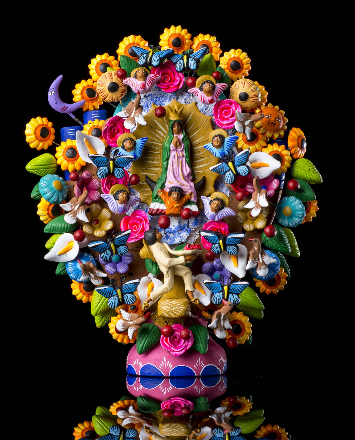 Clay tree of life from Metepec Mexico