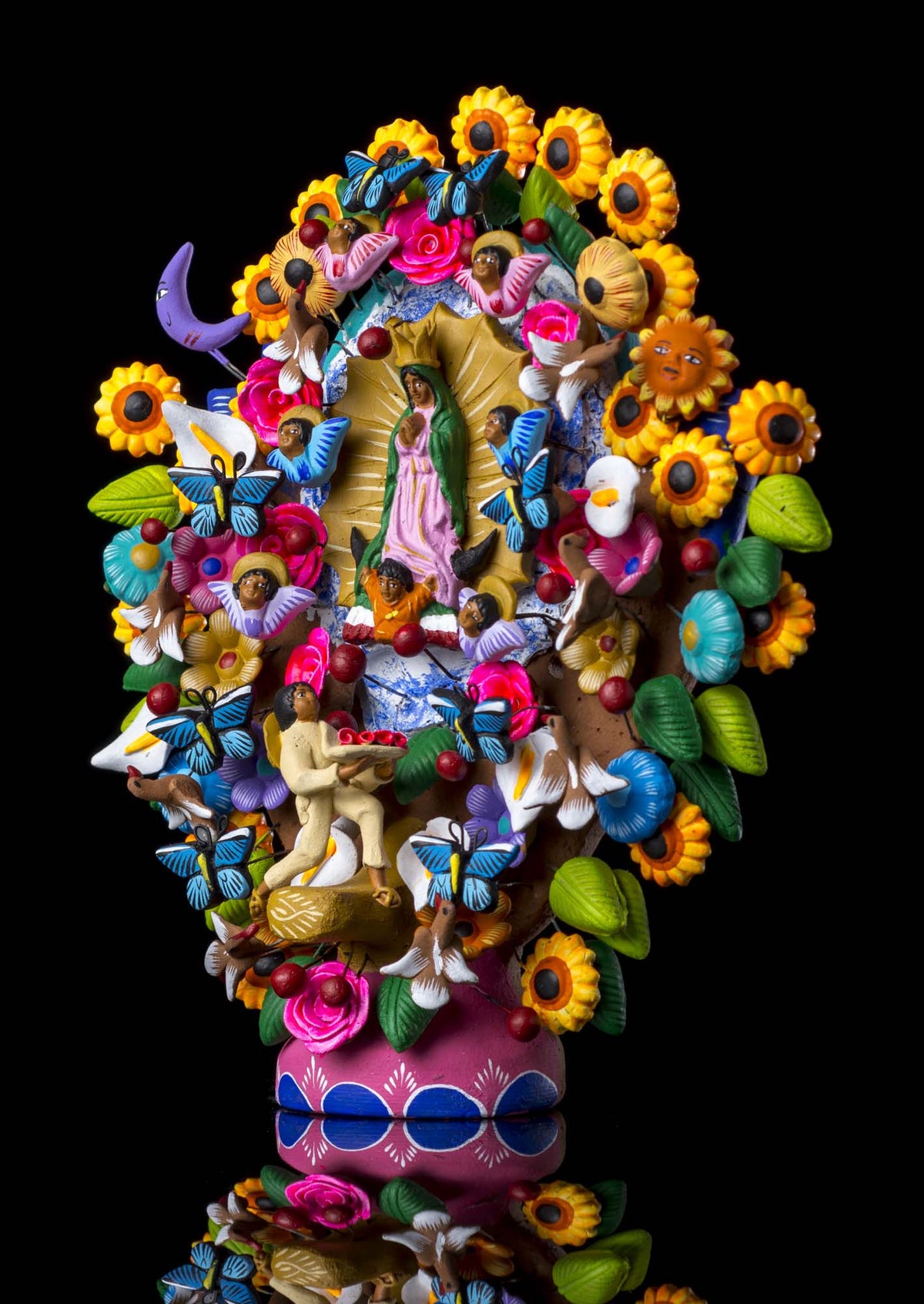 Clay tree of life from Metepec Mexico