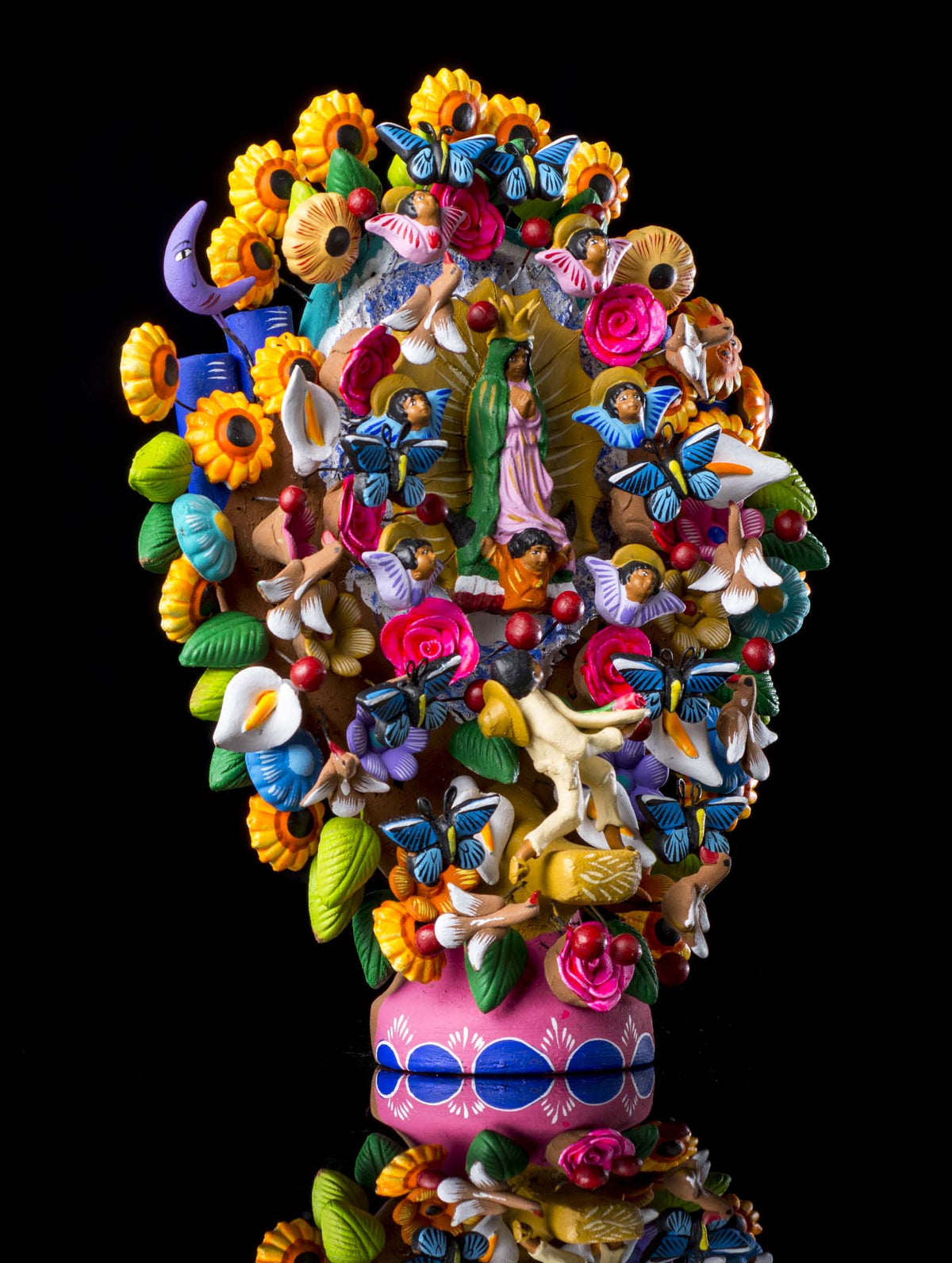 Clay tree of life from Metepec Mexico