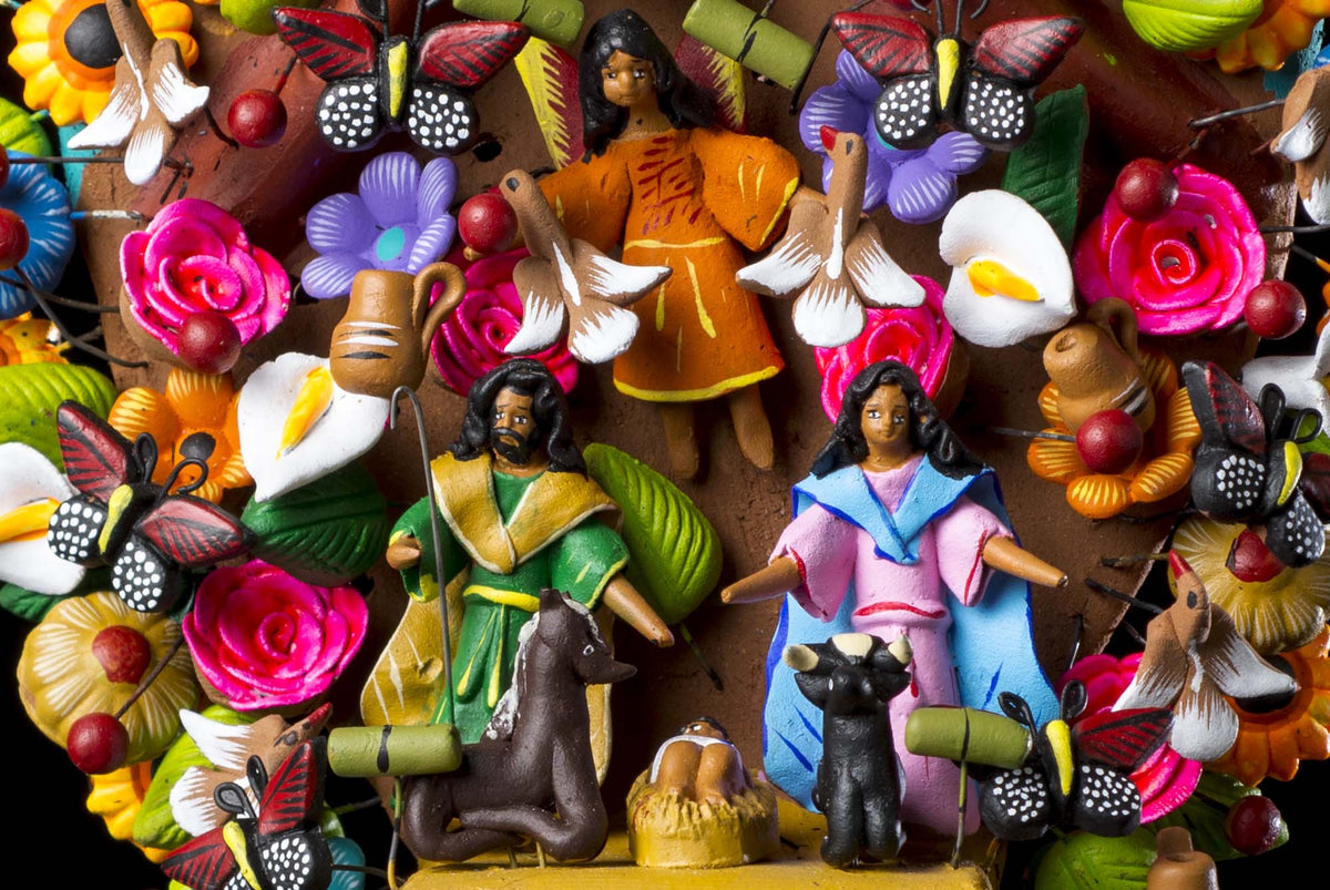 Clay tree of life from Metepec Mexico