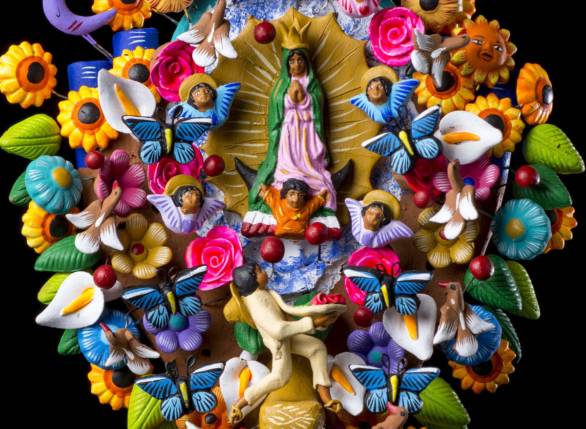 Clay tree of life from Metepec Mexico