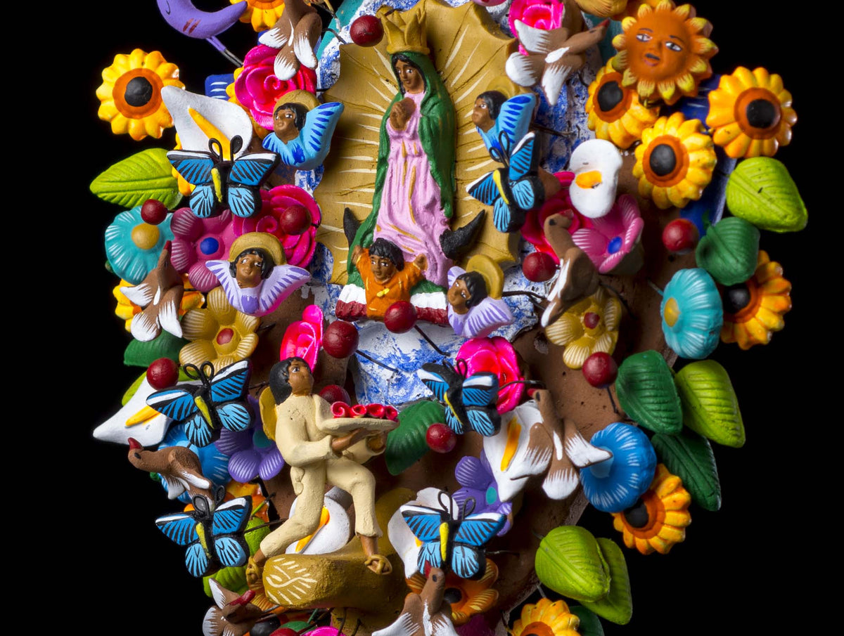 Clay tree of life from Metepec Mexico
