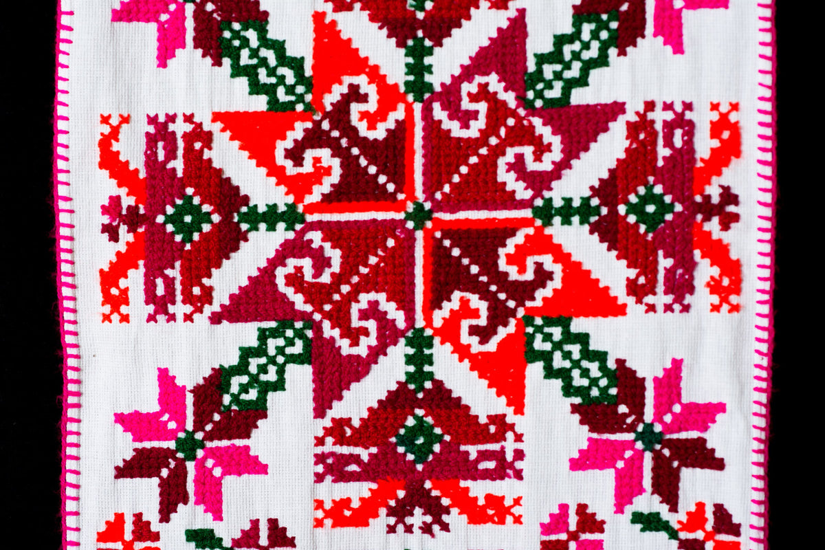 Embroidered Runner With 5 Stars by Teenek Indigenous People
