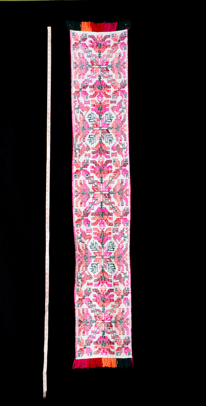 Embroidered Runner With Geometric Figures by Teenek Indigenous People