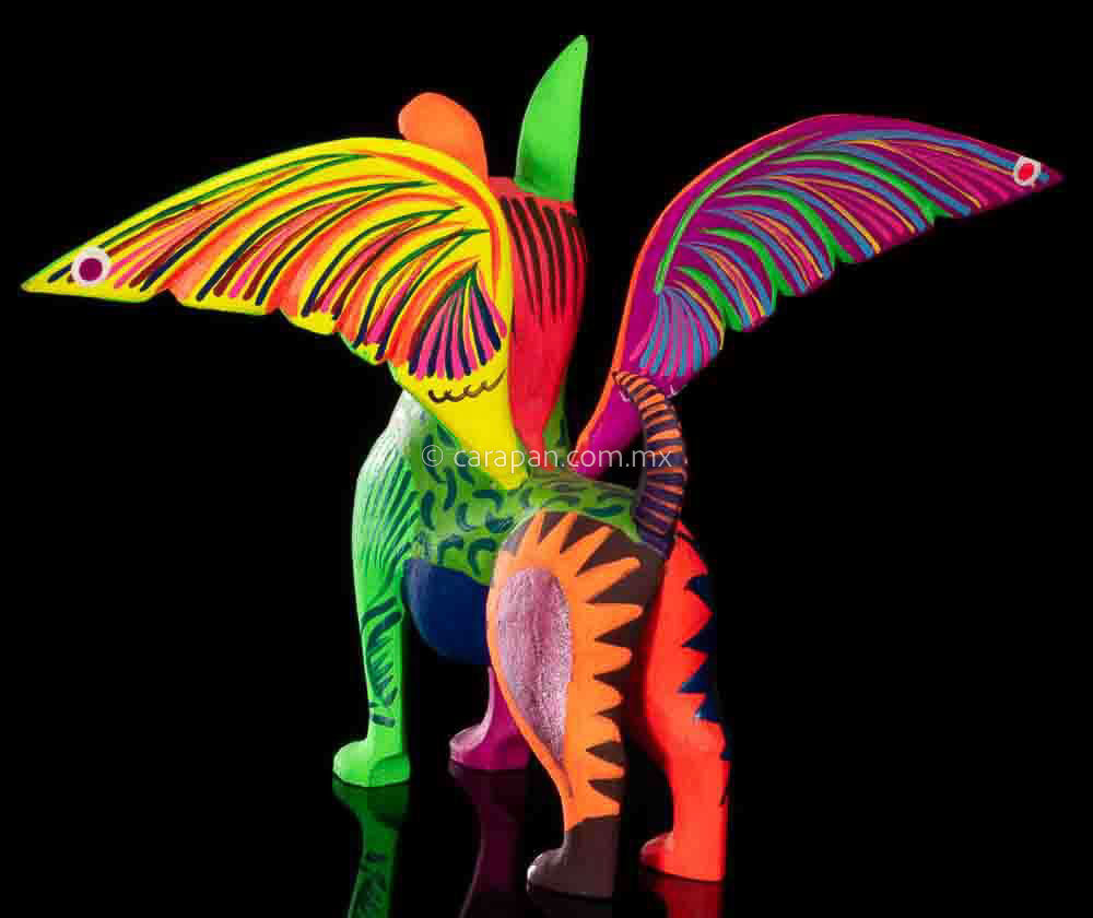 Xoloitzcuintle Dog Coco Style Alebrije Oaxaca Wood Carving