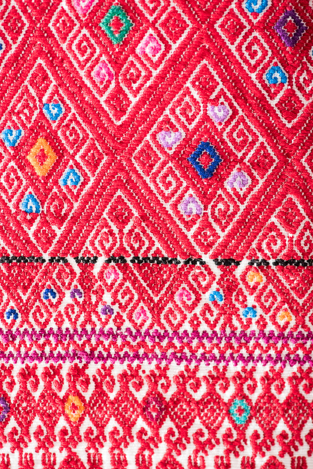Waist loomed table runner from Chiapas Mexico
