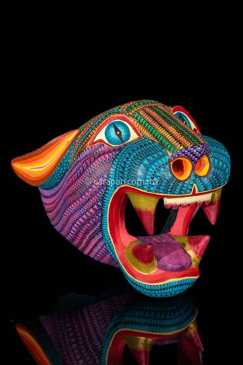 Jaguar Head Alebrije Oaxacan Wood Carving
