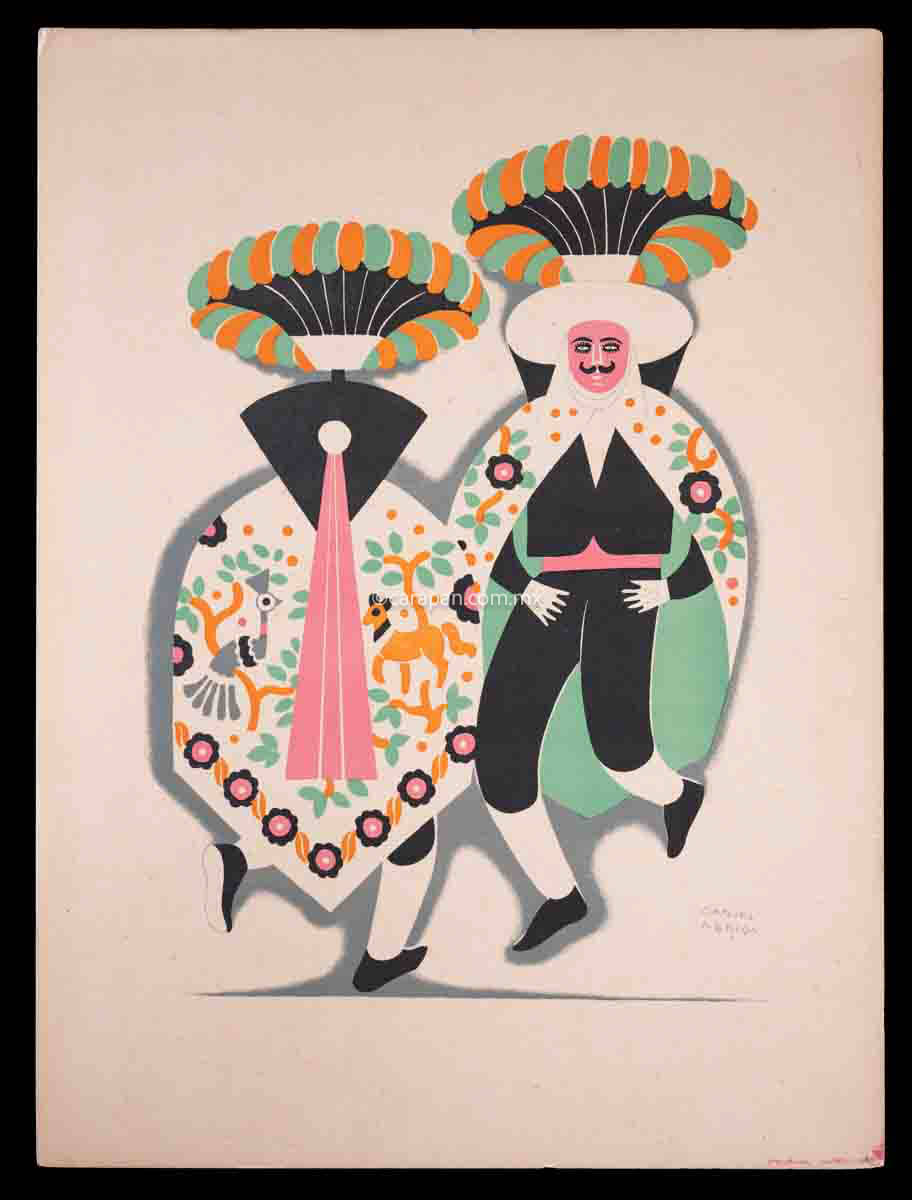 Litographs Dances of Mexico by Carlos Merida Graphic Art