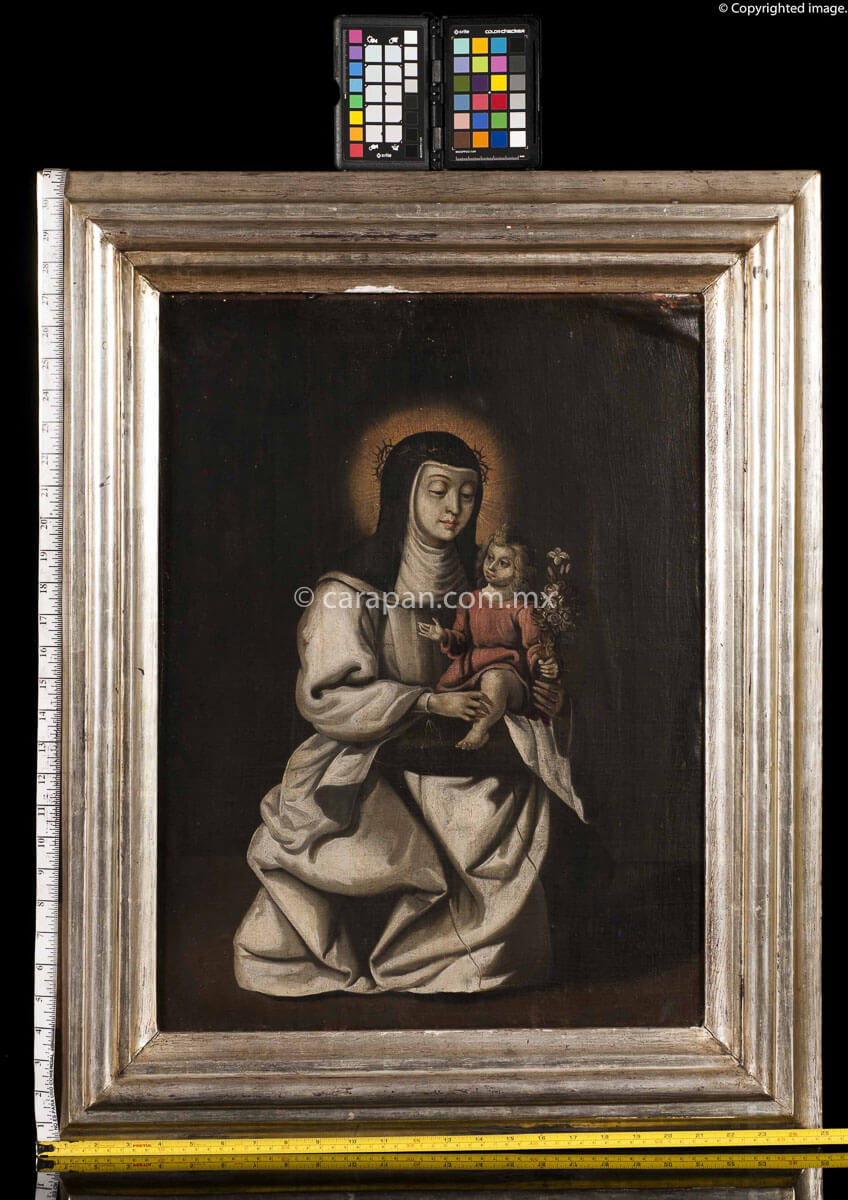 XIXth Century Antique Painting Nun & Jesus