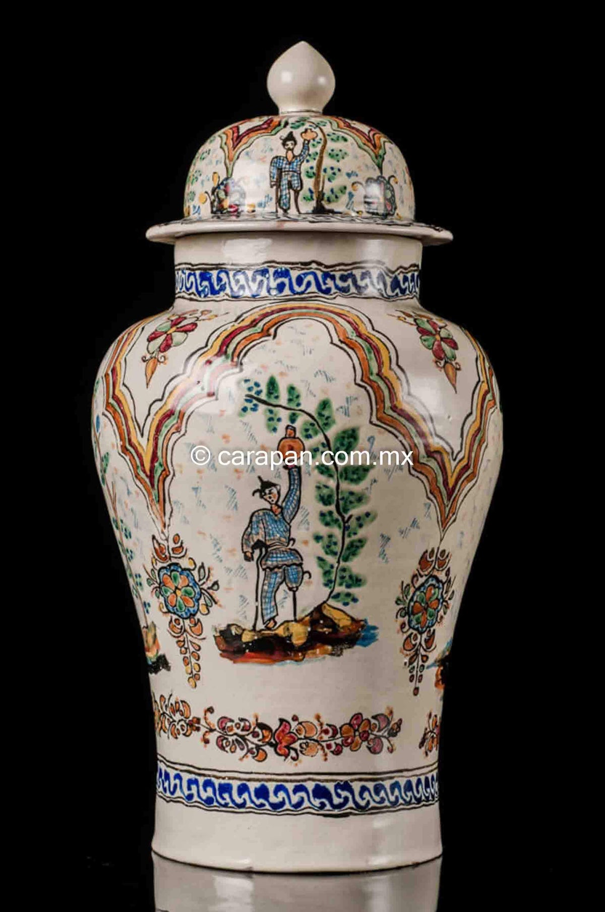 Mexican Talavera Pottery from Puebla  Big Tibor-Urn Vintage Design