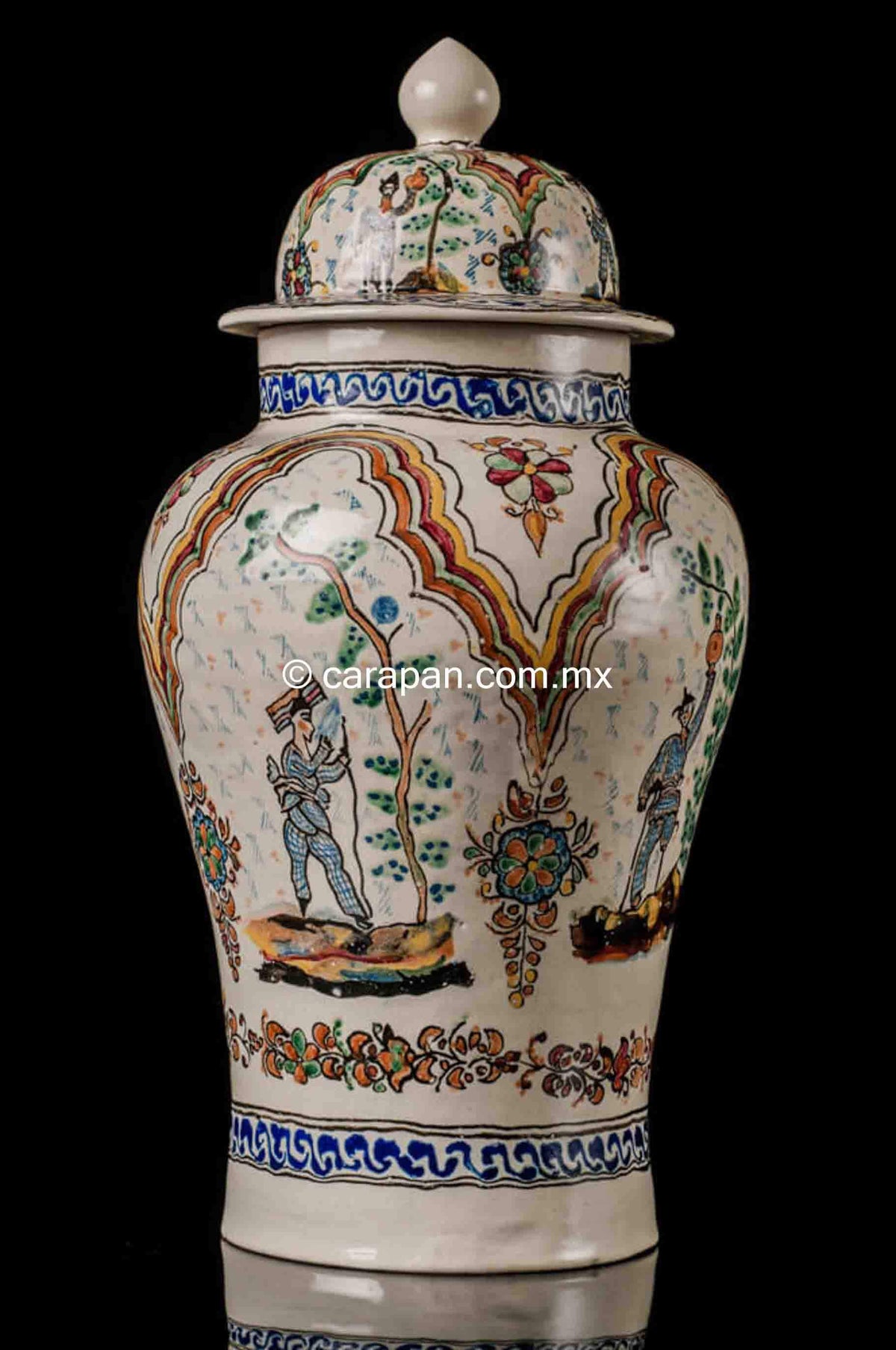 Mexican Talavera Pottery from Puebla  Big Tibor-Urn Vintage Design