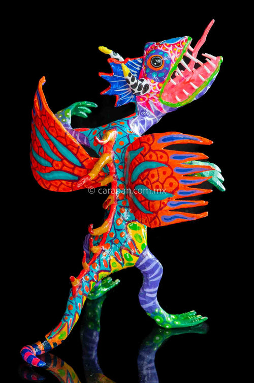 Mexican Alebrije Paper Mache Orange Wings – Carapan, Mexican Art 