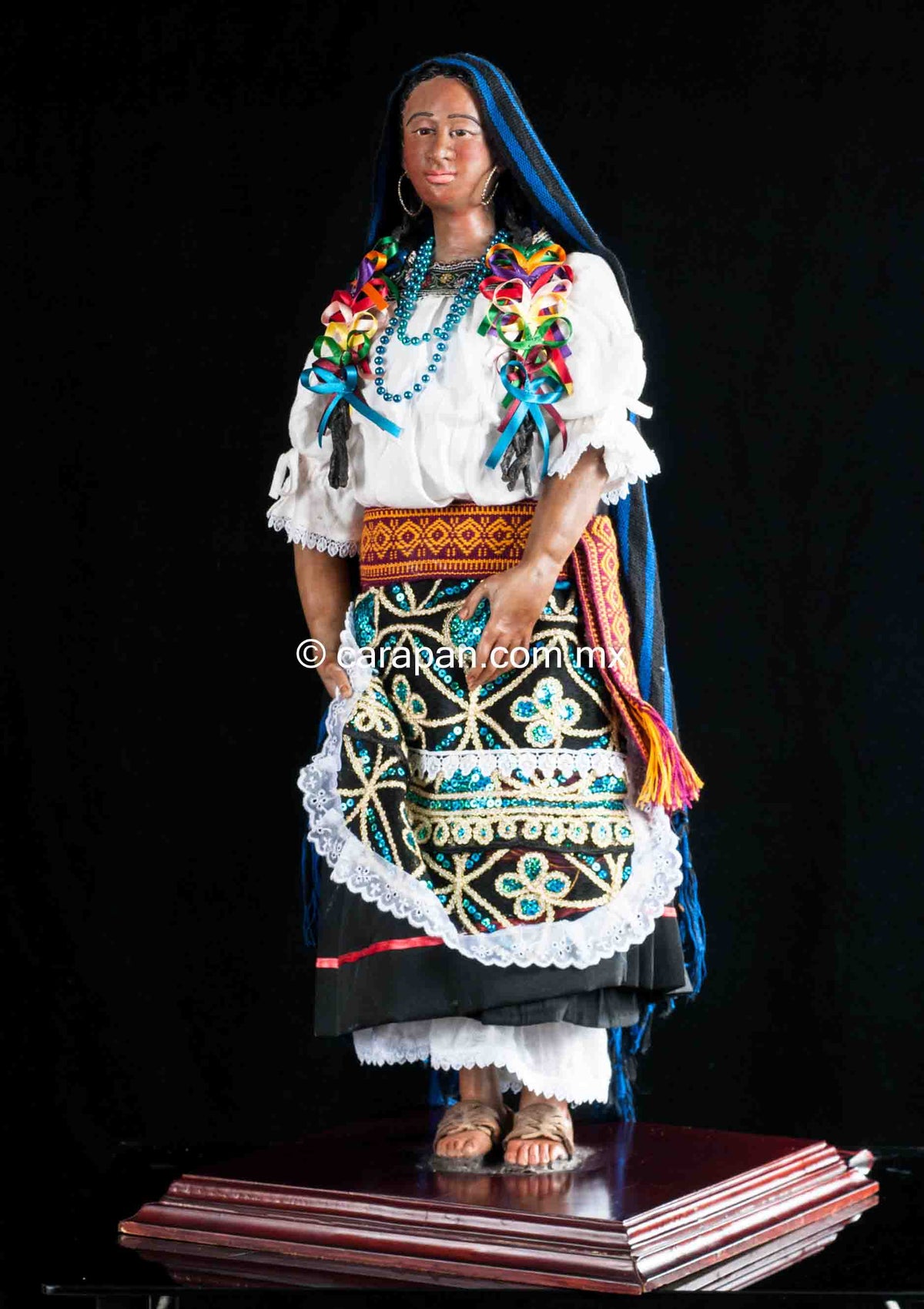 Mexican Wax Sculpture of Purepecha Indigenous Woman