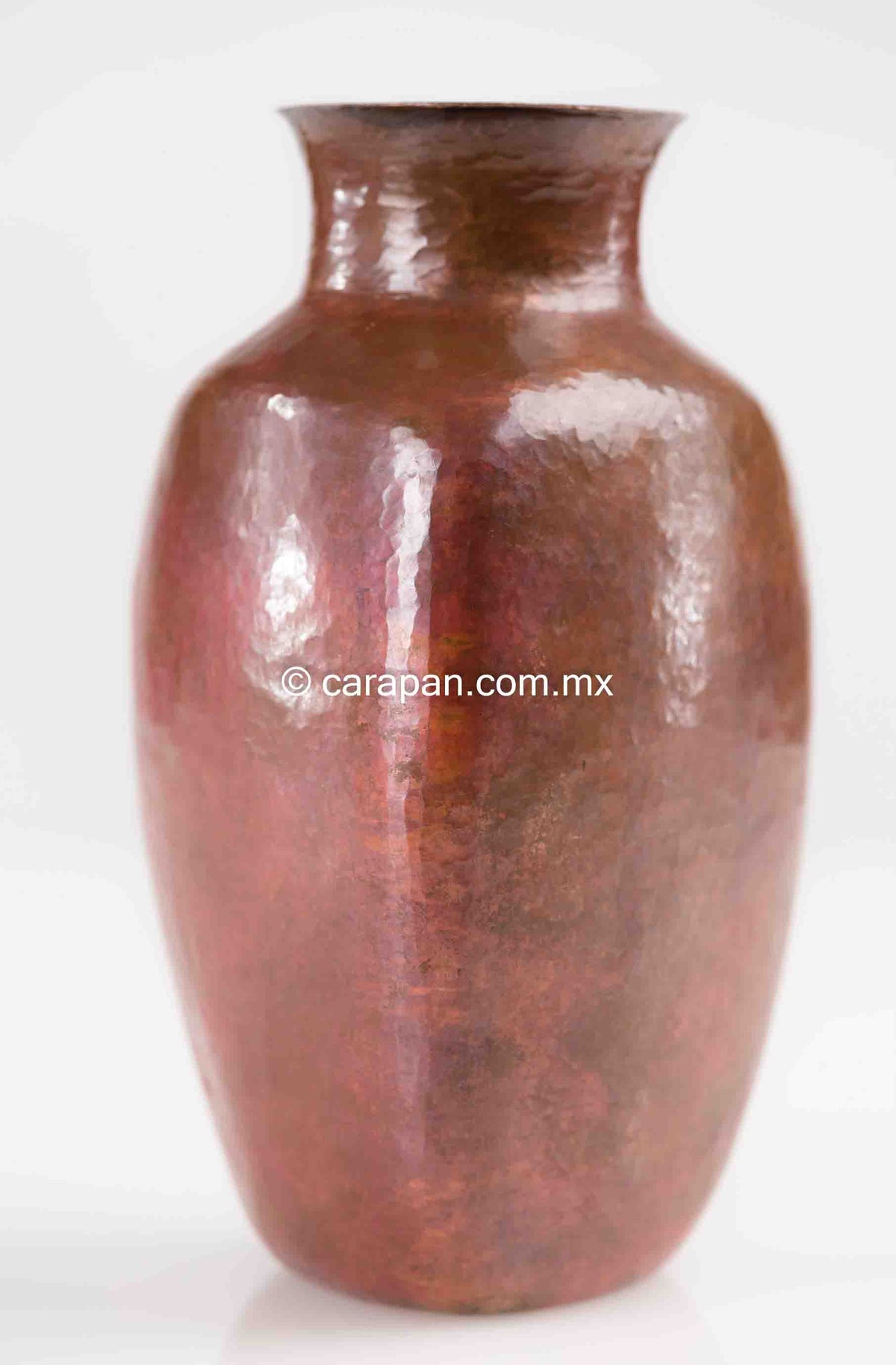 Copper vase hand hammered triangle shape
