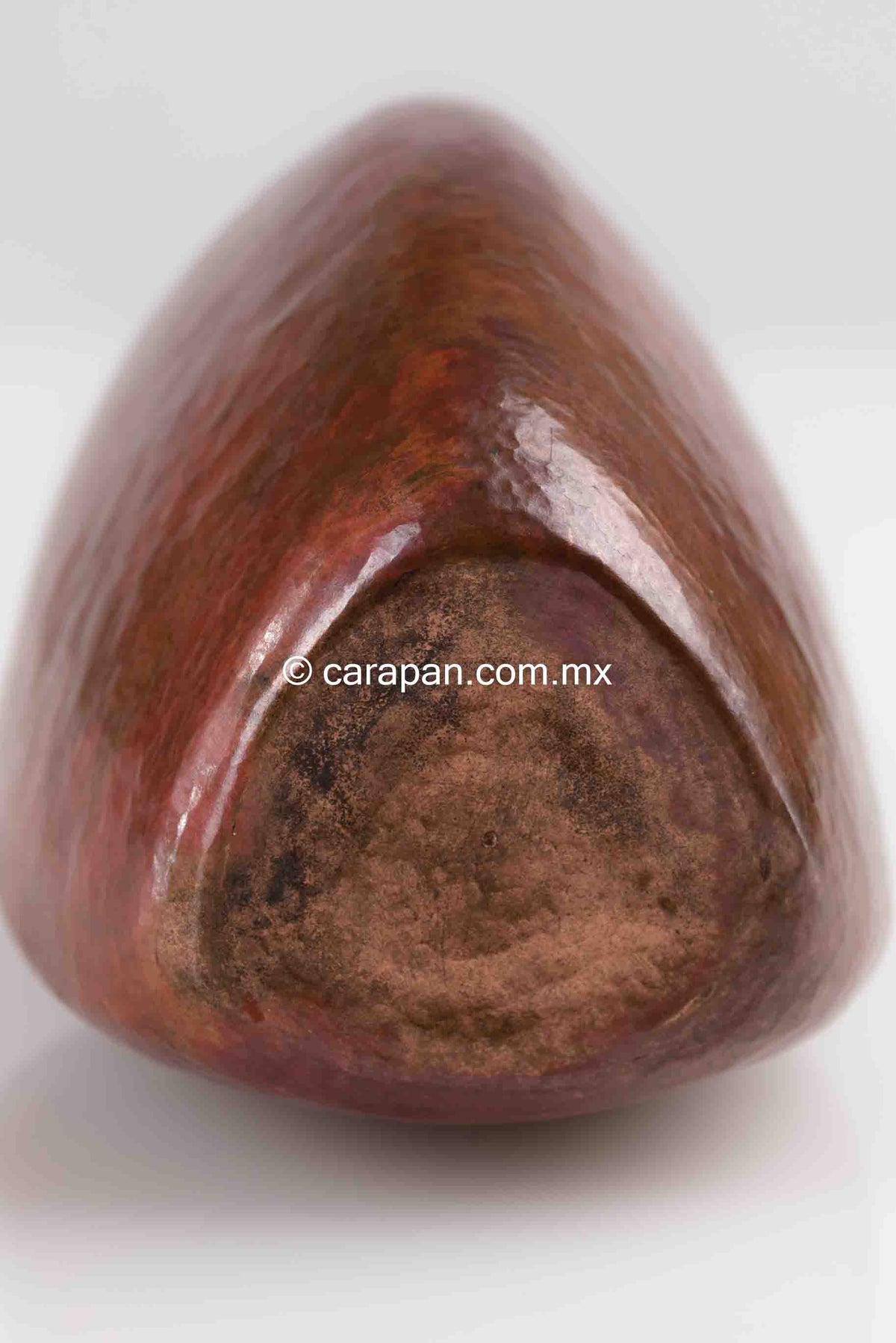 Copper vase hand hammered triangle shape