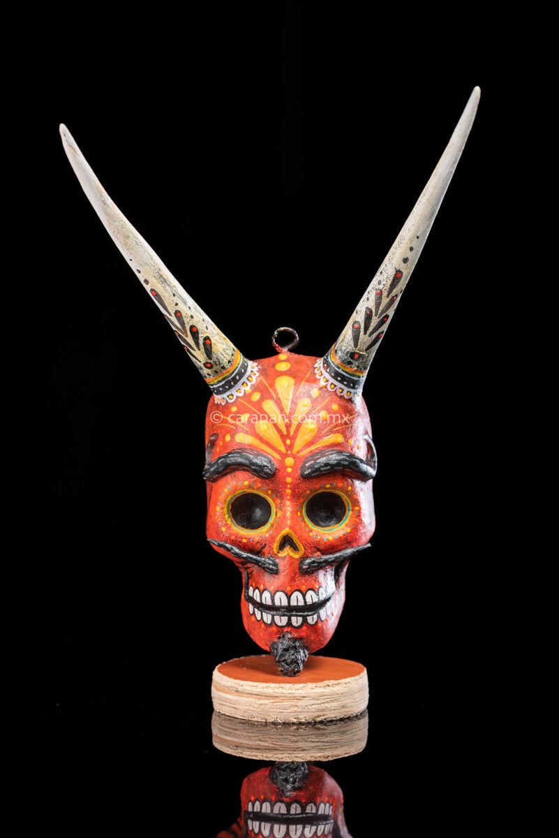 Paper Mache devil style Skull with Horns base
