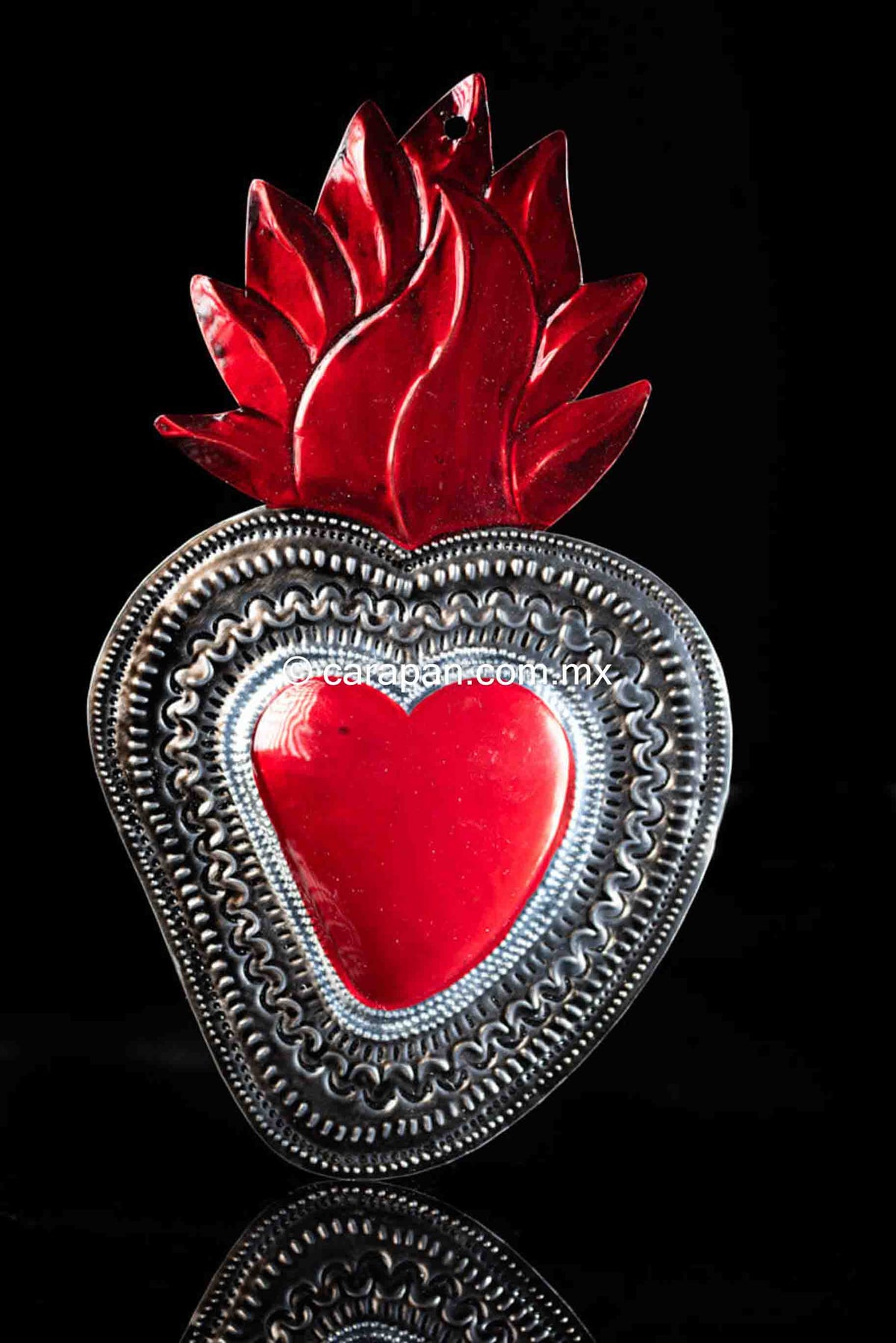 Tin heart from Oaxaca Mexico