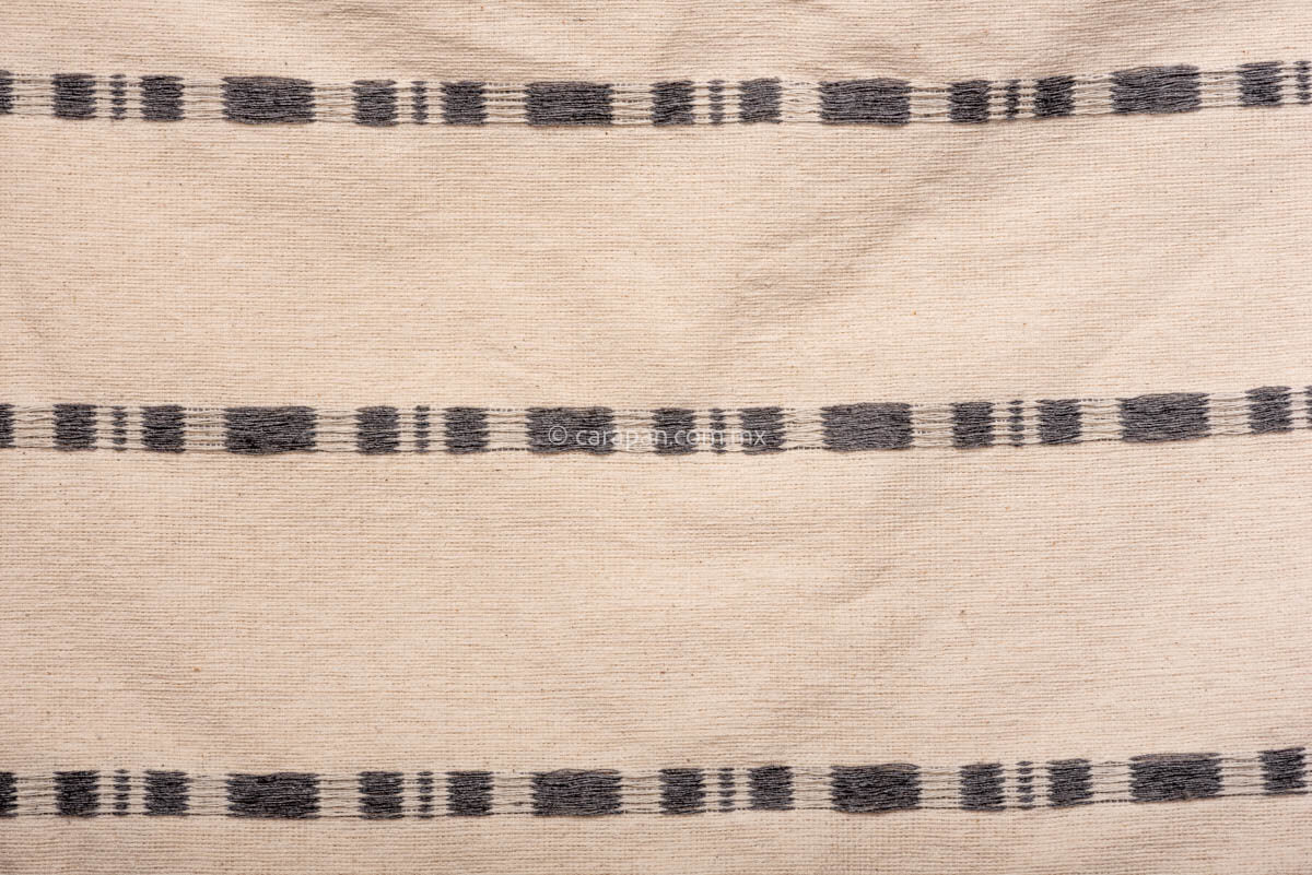 Beige cotton cushion covers rectangular shape with gray stripes. 