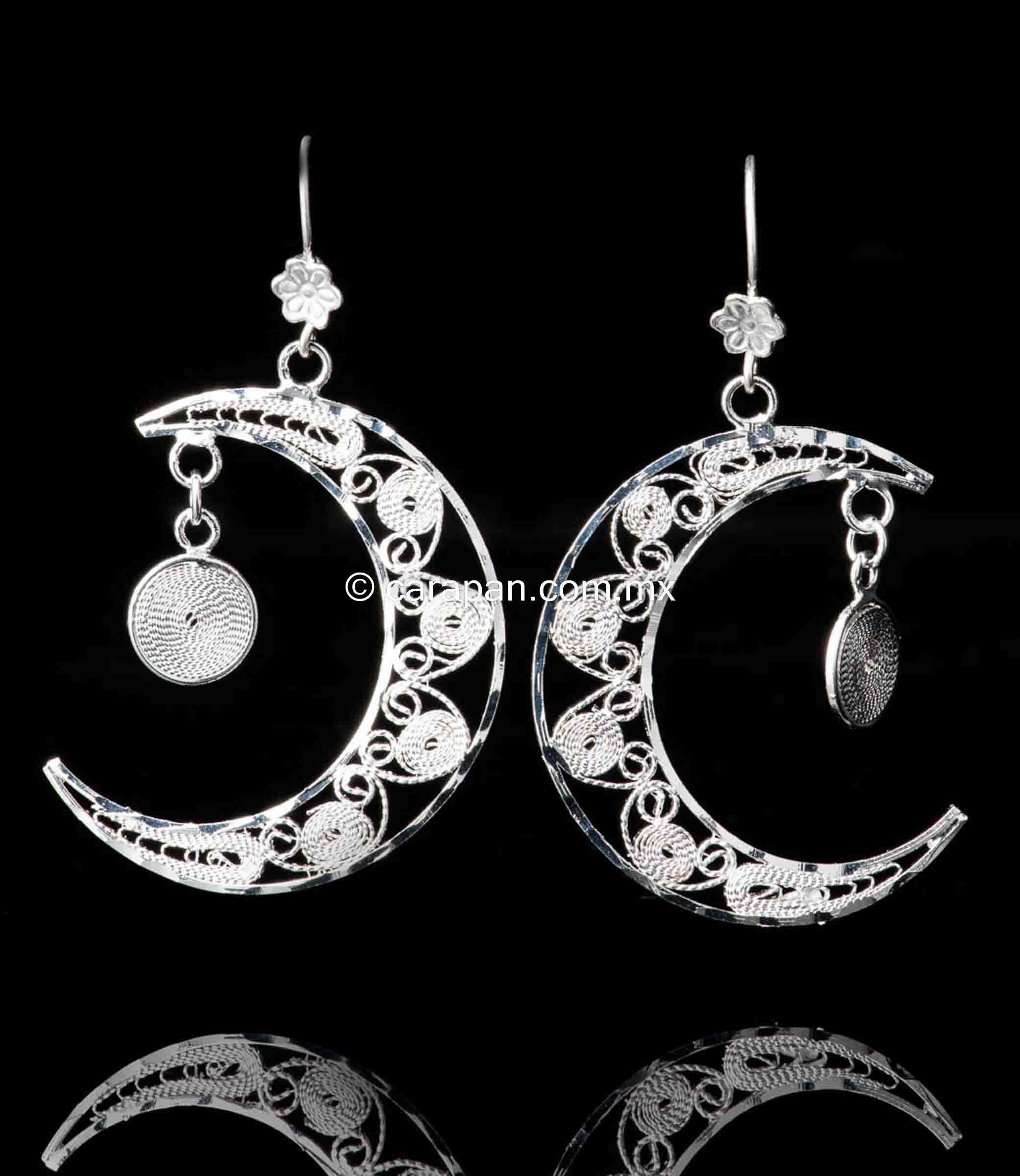 Bright Silver Filigree Mazahua Sun Earrings [EAR3285] - $170.00 : Mexico  Sterling Silver Jewelry, Proudly from Mexico to the world.