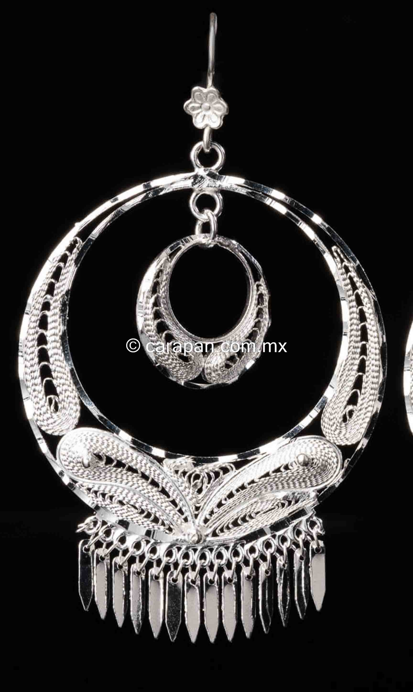 Vintage Mexican Earrings Silver Filigree Hoops for Women, Spanish Colonial  Style Jewelry Oaxaca